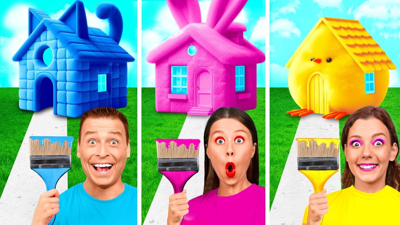 Домики Одного Цвета Челлендж # Сумасшедший Челлендж от Fun Teen смотреть онлайн