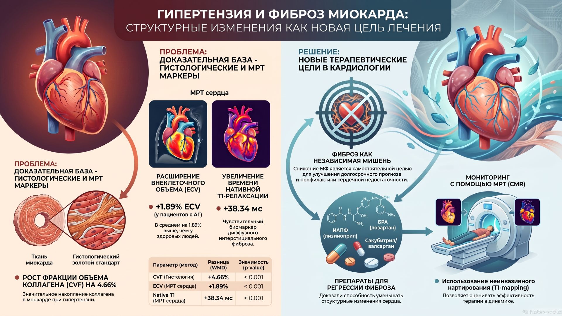 Как гипертония превращает сердце в рубец: доказательный обзор на основе мета-анализа 2026 года