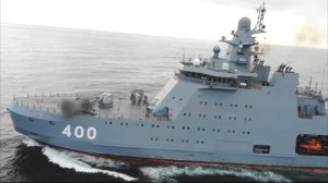 Учения ледокола Иван Папанин России. Орудие АК-176МА