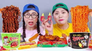Острая курица Колбаса Огненная лапша Еда Мукбанг ДОНА DONA