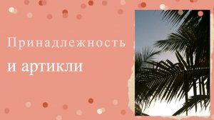 Английский с нуля. Урок 13 из 60. Принадлежность и артикли.