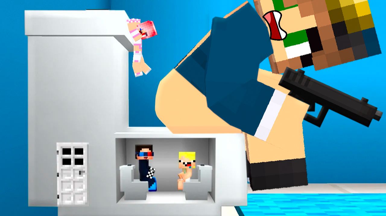 🚽👮МЫ ПОСТРОИЛИ ДОМ В УНИТАЗЕ ПОЛИЦЕЙСКИХ В МАЙНКРАФТ! ШЕДИ MINECRAFT смотреть онлайн