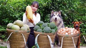 Сбор свежей брокколи и яиц для продажи на рынке | Спокойная фермерская жизнь.