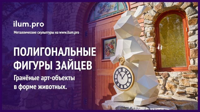 Полигональные скульптуры из стали «Заяц с часами» и «Заяц в шарфе» на территории отеля / Айлюм Про Полигональные скульптуры из стали «Заяц с часами» и «Заяц в шарфе» на территории отеля / Айлюм Про