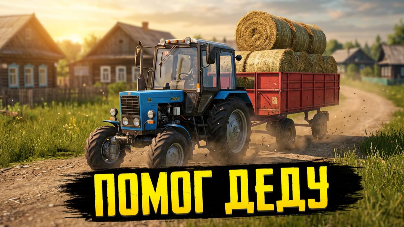 [ РП ] ПОМОГ ДЕДУШКЕ ПРИВЕЗТИ СЕНО С ПОЛЯ В ДЕРЕВНЕ КУРАЙ НА МТЗ 82.1!! НО ВСЕ ПОШЛО НЕ ТАК? | FS 17 смотреть онлайн