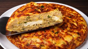 Сытный картофельный пирог с Маасдамом и плавленым сыром на сковороде