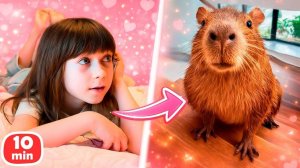 Капибара Капибусик в гостях у Бьянки: салон красоты и игрушечная машинка 🐹💇 | Для детей