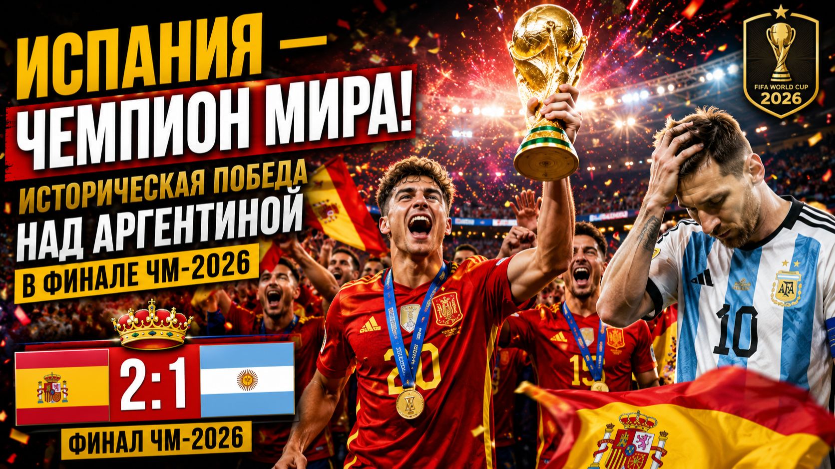 🏆 Испания — чемпион мира! Историческая победа над Аргентиной 🔥 ФИНАЛ, КОТОРЫЙ ПОТРЯС МИР! смотреть онлайн