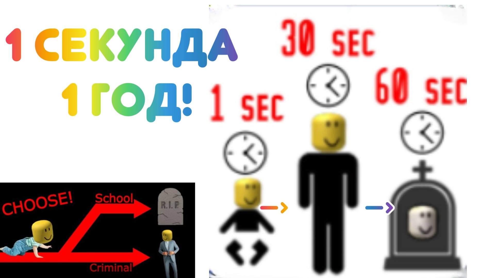 1 Секунда- 1 Год! Роблокс! смотреть онлайн