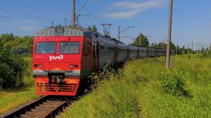 ЭТ2М 059 прибывает на конечную станцию Красное Село