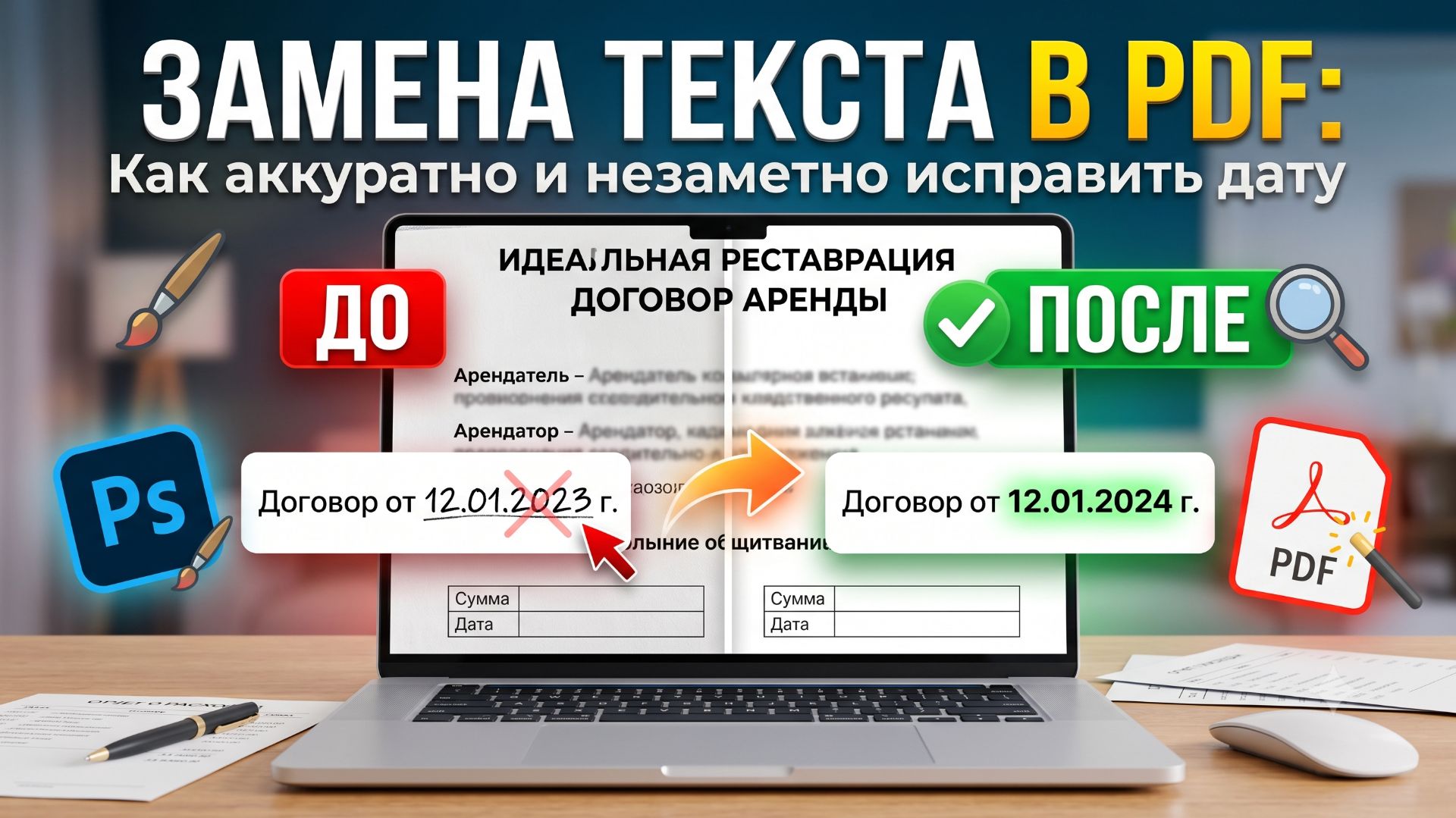 Замена текста в PDF: Как аккуратно и незаметно исправить дату