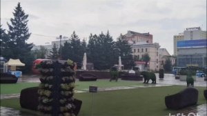 Площадь Советов в дождливую погоду 20.07.2026