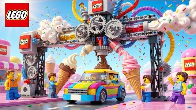 Я построил автомат для приготовления мороженого LEGO Automatic Drive by | LEGO Auto Tech смотреть онлайн