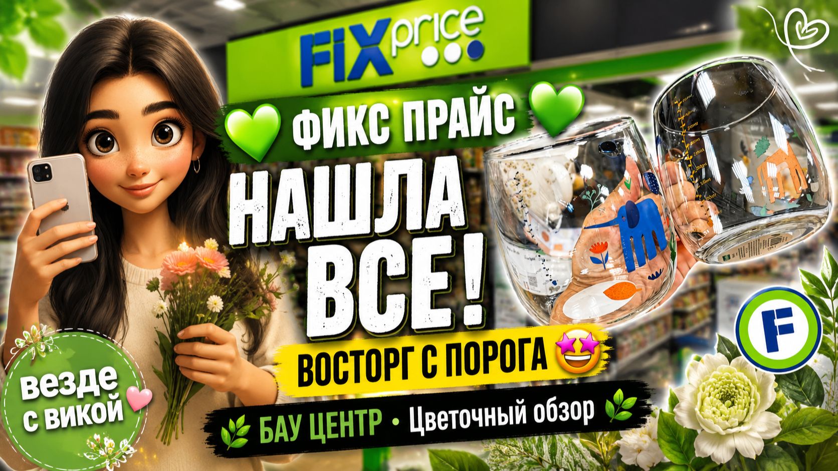 💚 ФИКС ПРАЙС 💚 НАШЛА ВСЕ 🤩 ВОСТОРГ С ПОРОГА В БАУ ЦЕНТРЕ 🌿 Цветочный обзор 🌿 смотреть онлайн