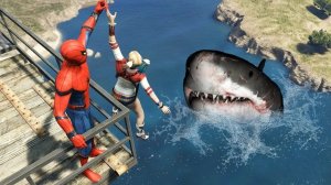 Спайдермен в GTA 5_ Смешные падения и полёты. Часть 11