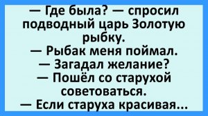 Где была? — спросил подводный царь Золотую рыбку... | Анекдоты смешные | Юмор