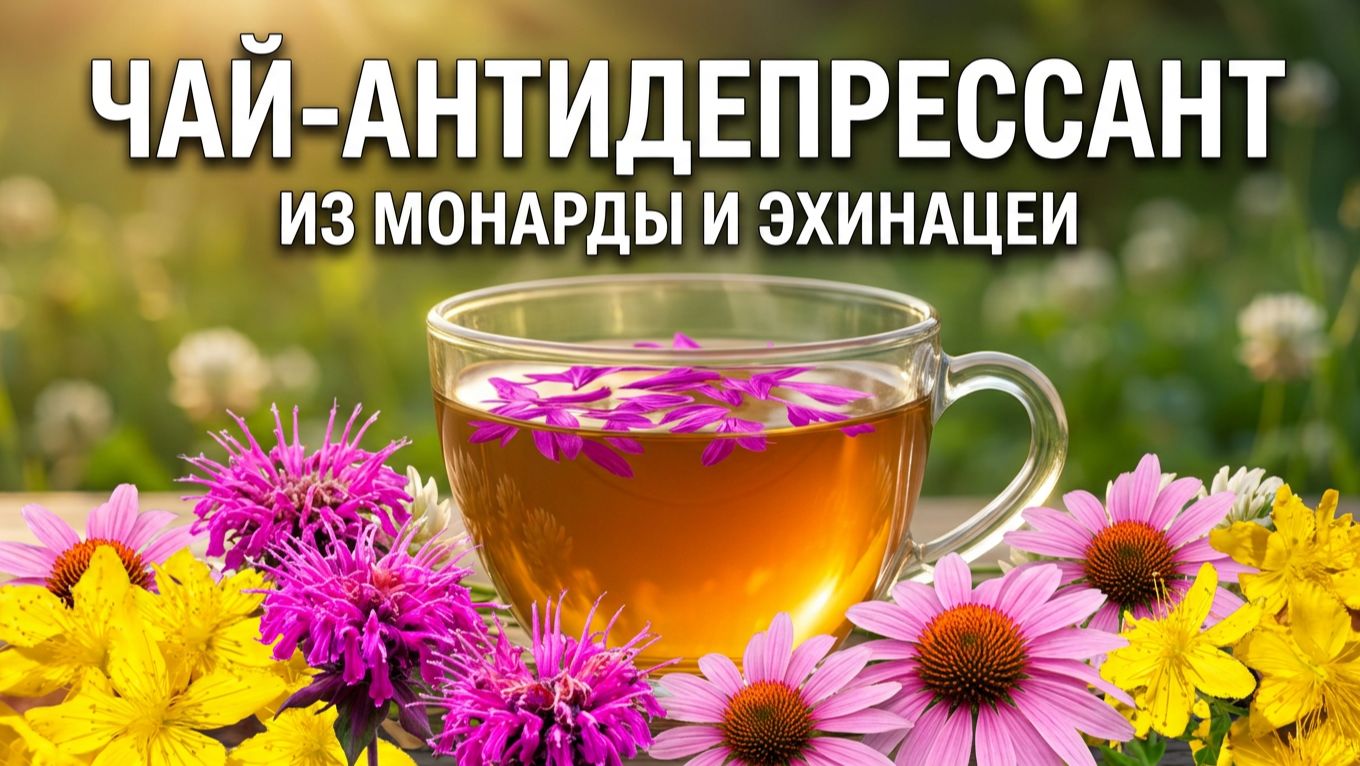 Чайный сбор антидепрессант и антисептик из Монарды, Эхинацеи и Зверобоя
