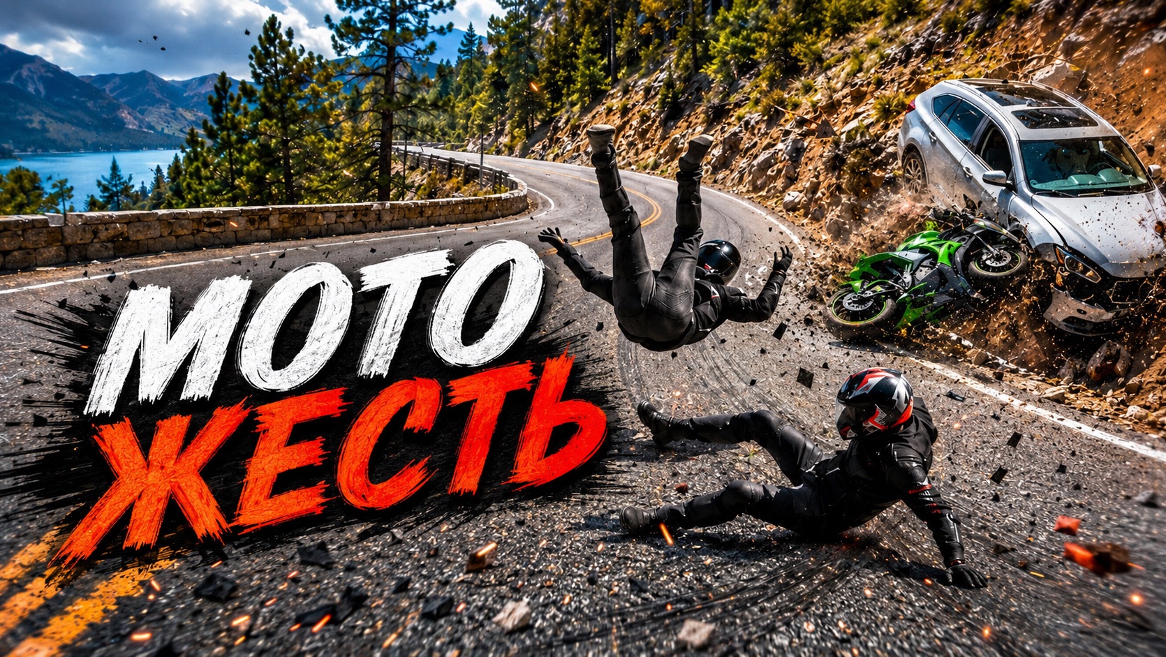 Мото Жесть. Подборка ДТП #93 смотреть онлайн