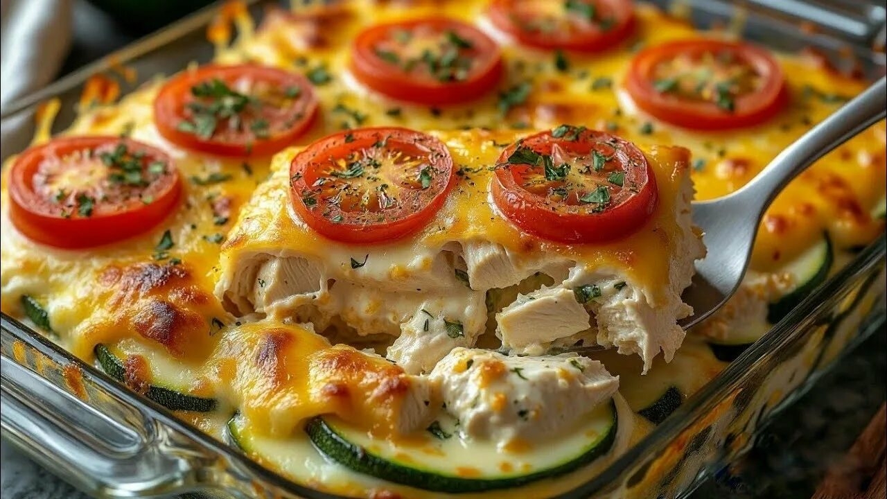 КАБАЧКИ С КУРИНОЙ ГРУДКОЙ И СЫРОМ