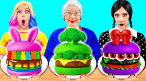 Кулинарный Челлендж# Уэнсдей Против Бабушки # Креативные Лайфхаки с Едой от Fun Teen