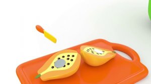 Учите названия фруктов и овощей с помощью игрушечной липучки для нарезки фруктов и овощей.