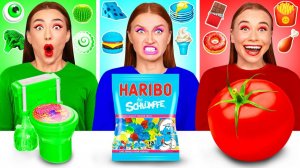24 Часа Едим Еду Одного Цвета Челлендж # Эпичная Битва с Едой от TeenTeam Challenge