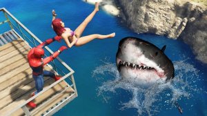 Весёлые приключения Человека-паука в GTA 5_ Смешные падения и трюки!
