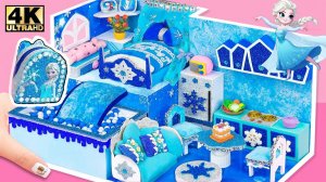 Сделайте миниатюрную спальню и гостиную Эльзы из картона ❄️ Кукольный домик своими руками