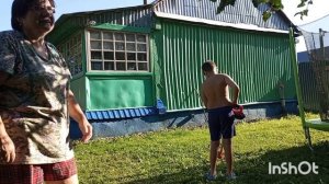 Приехал Зять. Повесили шторы, люстру и другие дела. Приготовили ужин на костре