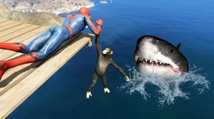 Весёлые приключения Человека-паука в GTA 5_ Смешные моменты и забавные падения (Часть 7)