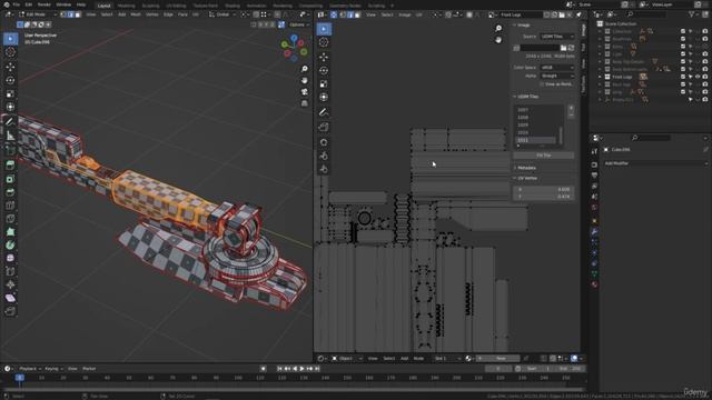 BLENDER Creating the Dune Ornithopter 113_Unwrapping section_Creating Udims for the Front leg смотреть онлайн