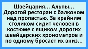 Швейцария... Альпы... Дорогой ресторан с балконом над пропастью... | Анекдоты смешные | Юмор