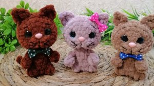 Бесплатный мк котёнок Кроха🐈 - брелок крючком. Мой первый мастер класс.