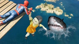 Приключения Человека-паука и куклы из Игры в Кальмара в GTA 5_ Весёлая подборка 17