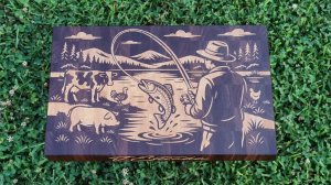 Разделочная доска Farm & Fish. Инкрустация на станке с ЧПУ.