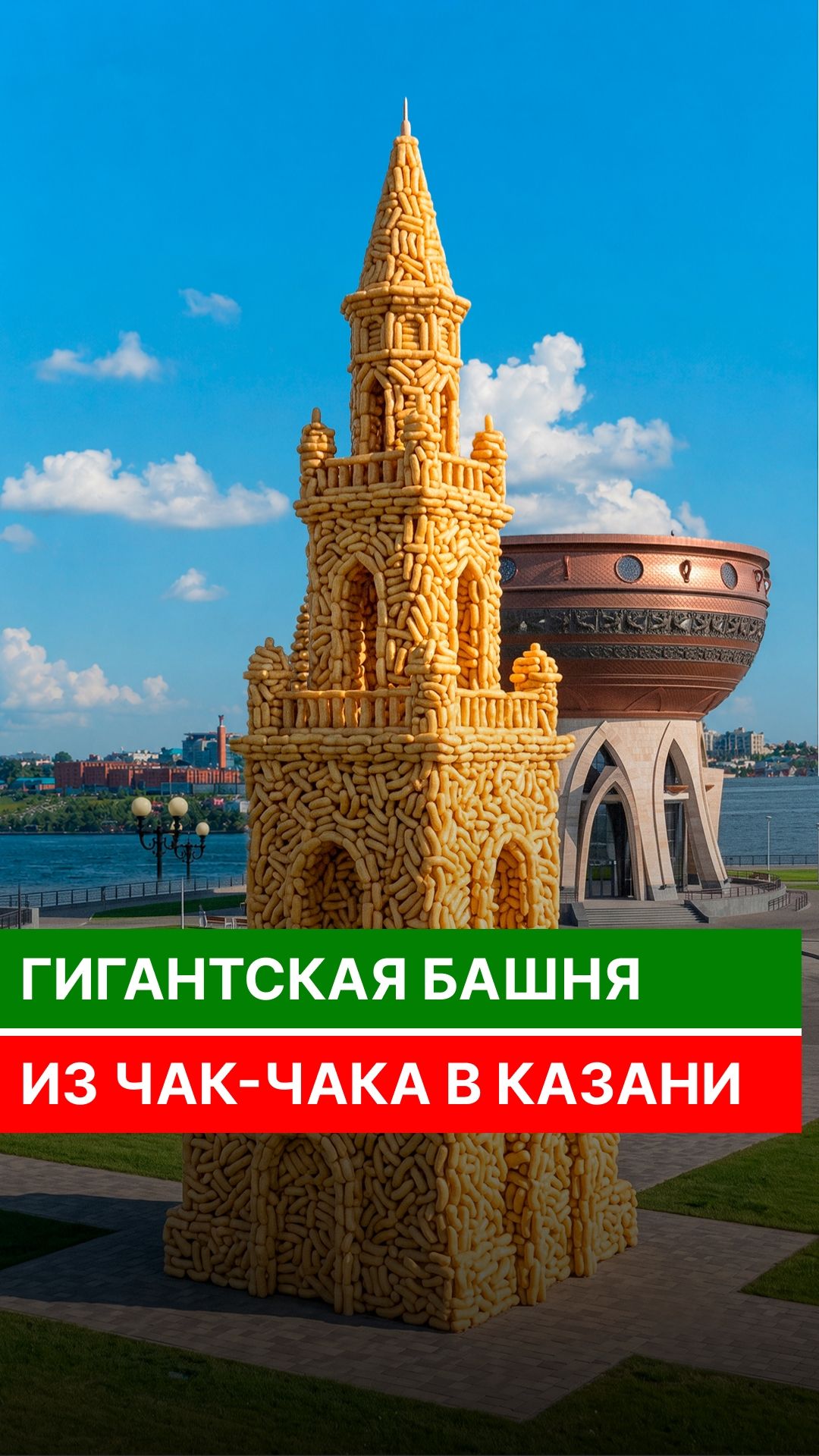 Гигантская башня из чак-чака в Казани
