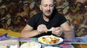 Мукбанг. Куриные голени в аэрогриле, домашняя свежая картошка.