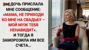 [ИИ] • 26 • Дочь написала мне, чтоб я не приходила на их свадьбу, и я заморозила им все счета...