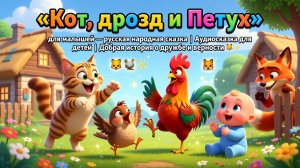✨ «Кот, дрозд и Петух» для малышей — русская народная сказка | Аудиосказка для детей