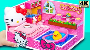 Сделайте красивый розовый кукольный домик Hello Kitty с гигантским бассейном для двоих ❤️ Миниа