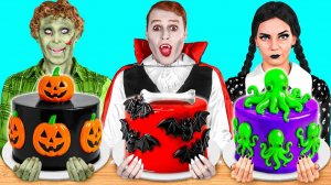 Кулинарный Челлендж# Уэнсдей vs Вампир vs Зомби # Удивительные Кухонные Рецепты от Fun Teen