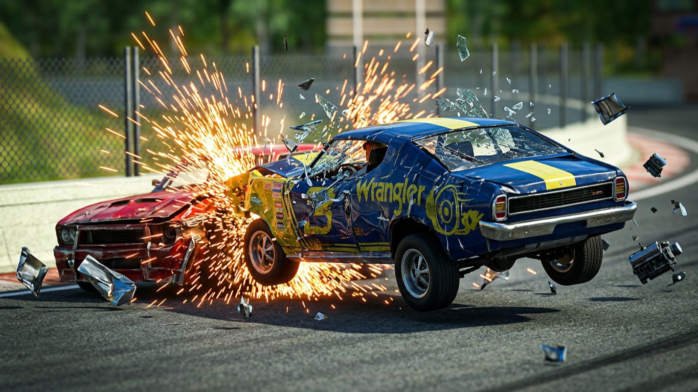 FlatOut 1 | Wrangler | Some Crashes