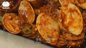 Мукбанг - морепродукты и острая лапша
