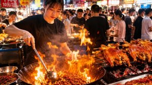 Уличная еда за $1   Ночной рынок Гуанчжоу. Китайская уличная еда. #street_food