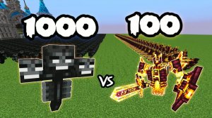 1000 увядающих против 100 Игнисов для Майнкрафта