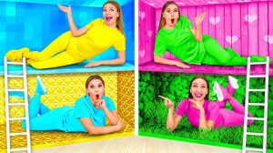 Секретные Домики под Кроватью Четыре Цвета Челлендж # Весёлые Идеи Для Декора от BaRaDa Challen