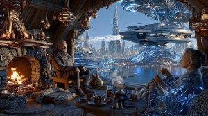 Living in 2150   A Quiet Day in the Future Utopian City   Space Ambient Trance 4K Sci-Fi Relaxation