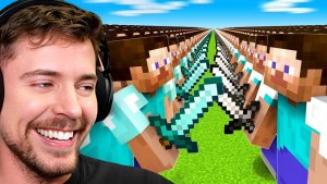 Мистер Бист.  Война 1000 против 1000 Игроков! Minecraft MrBeast