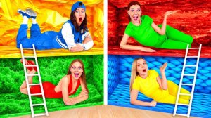 Секретные Домики под Кроватью Четыре Цвета Челлендж # Удивительные Креативные Трюки Fun Teen