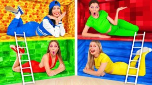 Секретные Домики под Кроватью Четыре Цвета Челлендж # Смешные Ситуации и Неудачи от Fun Teen